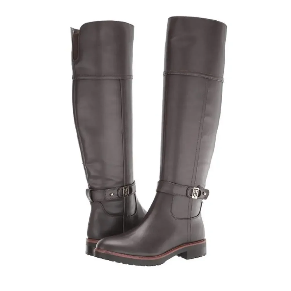 New Tommy Hilfiger Women's Felvia knee High‎ Boot Size 7.5 M in Expresso Brown